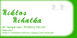 miklos mihalka business card